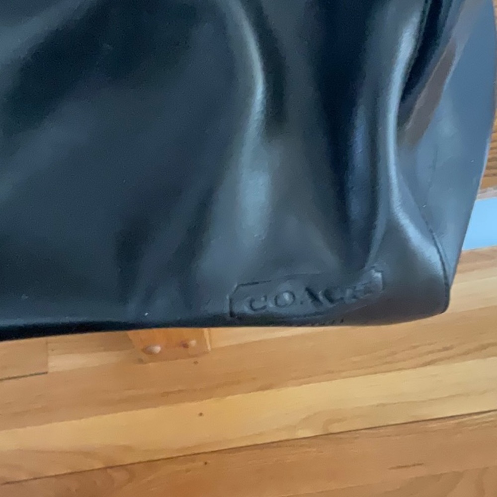 NWOT LARGE UNISEX COACH BLACK LEATHER WEEKEND TRAVEL BAG, Dustbag incl - Picture 6 of 12